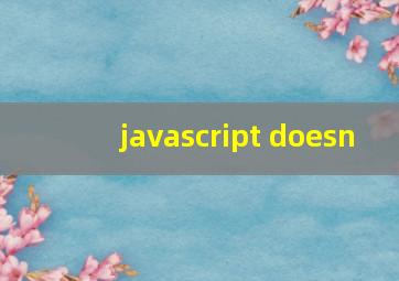 javascript doesn