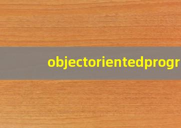 objectorientedprogr