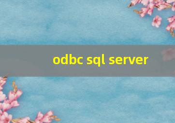 odbc sql server 