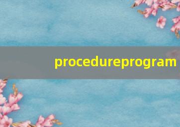 procedureprogram