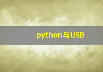 python与USB