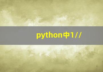 python中1//