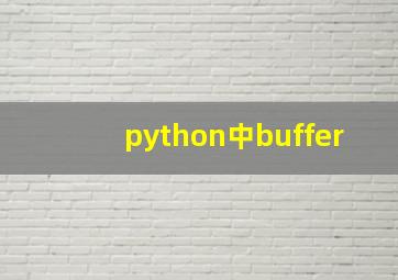 python中buffer