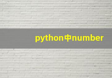 python中number