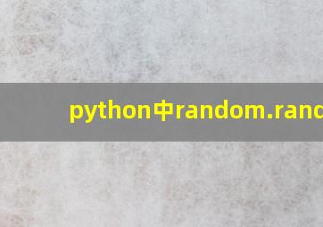 python中random.randint