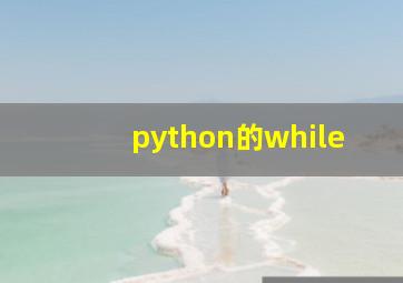 python的while
