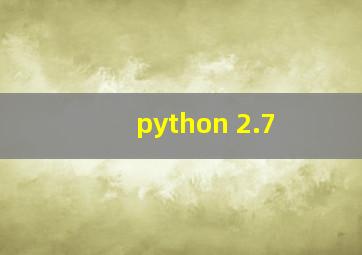 python 2.7