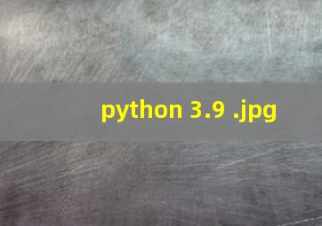 python 3.9 