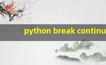python break continue 