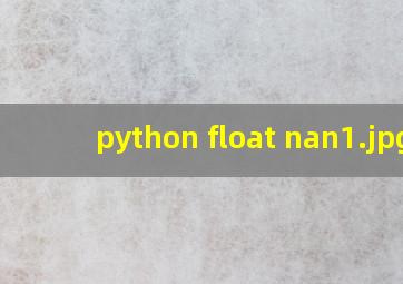python float nan