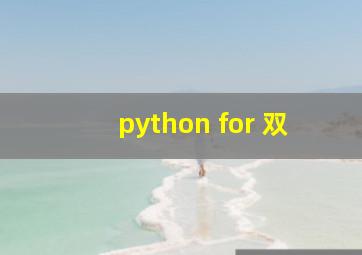 python for 双