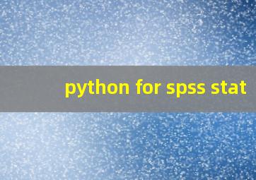 python for spss stat