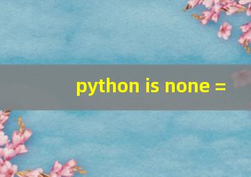 python is none =