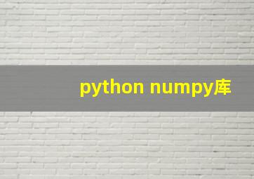 python numpy库