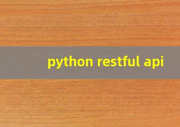 python restful api 