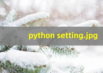 python setting