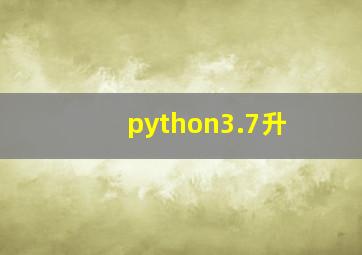 python3.7升