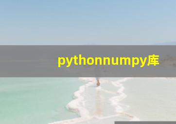 pythonnumpy库