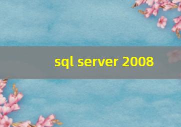 sql server 2008 