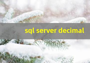 sql server decimal