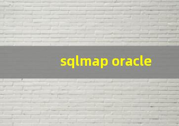 sqlmap oracle