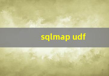 sqlmap udf