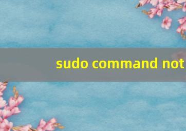 sudo command not
