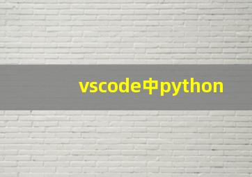 vscode中python