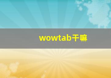 wowtab干嘛