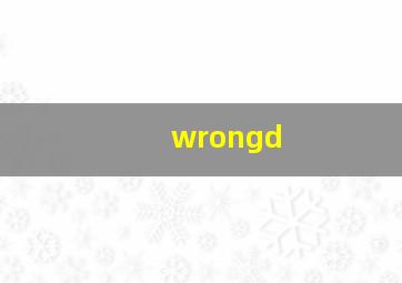 wrongd